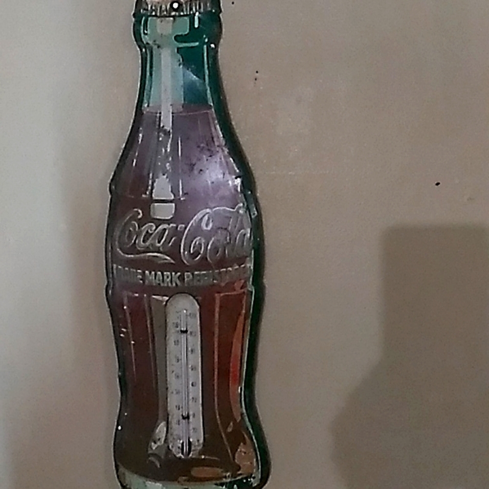 2 --1950's-1960's Metal Coca Cola Advertising Thermometers  $110 Both or $65 Ea.